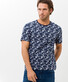 Brax Tomke Leaf Fantasy Fine Single Jersey T-Shirt Ocean