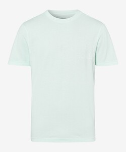 Brax Tony Cotton Blue Planet T-Shirt Crushed Mint
