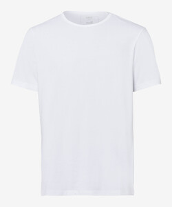 Brax Tony Round Neck Blue Planet Cotton T-Shirt White
