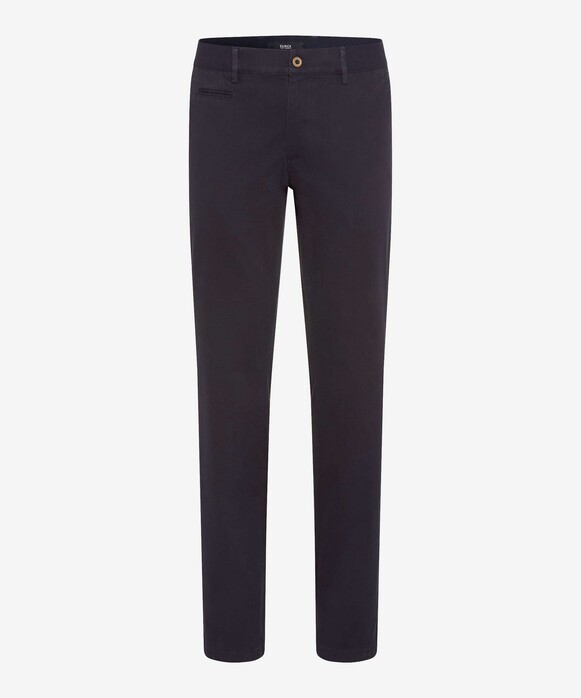 Brax Torge Flat-Front Rich Soft Feel Cotton Broek Navy