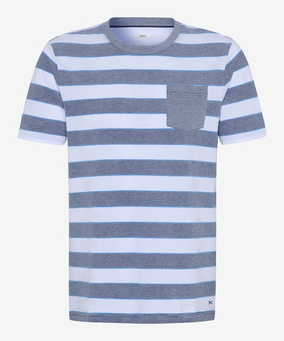 Brax Troy Bold Stripe Fine Piqué T-Shirt Universe