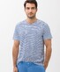 Brax Troy S Stripe Cotton Interlock Jersey T-Shirt Cobalt