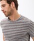 Brax Troy Striped Shirt T-Shirt Bruin