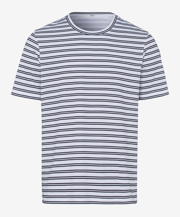 Brax Troy Striped Shirt T-Shirt Dark Navy