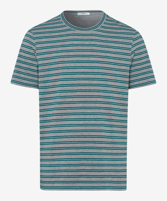 Brax Troy Striped Shirt T-Shirt Green