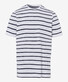 Brax Troy Striped T-Shirt Wit