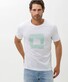 Brax Ty Fine Jersey Fantasy Square T-Shirt White-Crushed Mint