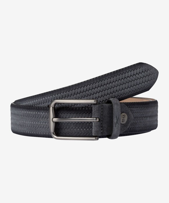 Brax Woven Fine Texture Belt Dark Gray