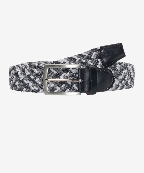 Brax Woven Fine Texture Belt Grey