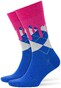 Burlington Argyle Drippy Socks Cobalt Melange