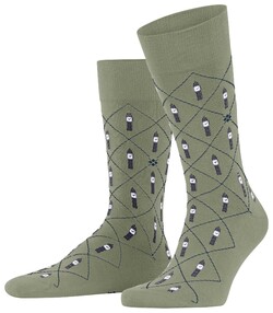 Burlington Big Ben Check Socks Leaf