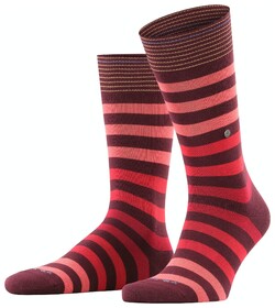 Burlington Blackpool Striped Socks Coral Red