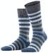 Burlington Blackpool Striped Socks Dark Blue Extra Melange