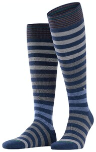 Burlington Blackpool Stripes Socks Dark Blue Extra Melange