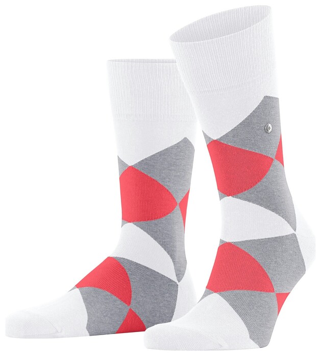 Burlington Clyde Check Socks White-Grey