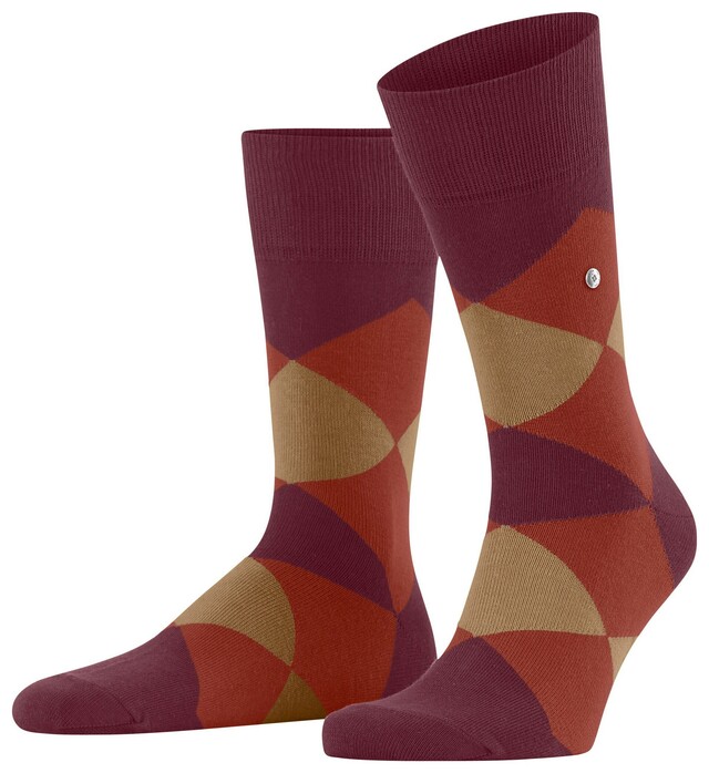 Burlington Clyde Check Socks Wine