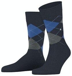 Burlington Dundee Argyle Check Sokken Marine