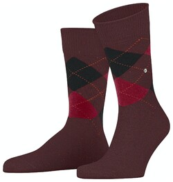 Burlington Dundee Argyle Check Sokken Merlot