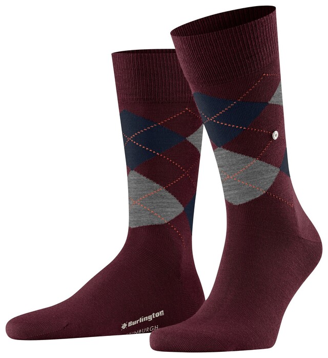 Burlington Edinburgh Socks Claret