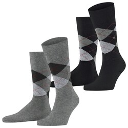 Burlington Everyday Argyle 2Pack Sokken Grijs