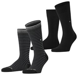 Burlington Everyday Stripe Solid 2Pack Socks Black