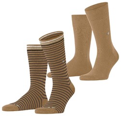 Burlington Everyday Stripe Solid 2Pack Socks Brown Sugar