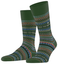 Burlington Fair Isle Fantasy Sokken Asperge