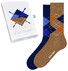 Burlington Gift Box Argyle Socks Brown-Blue