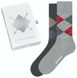 Burlington Gift Box Argyle Socks Grey