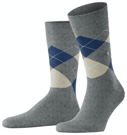 Burlington King Argyle Socks Grey Melange