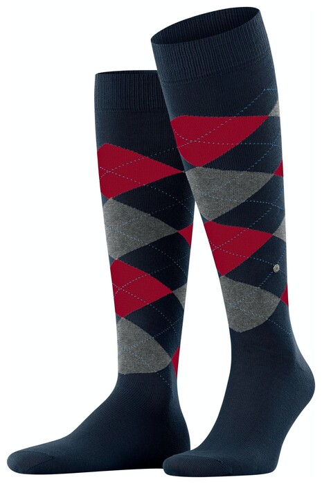 Burlington King Argyle Socks Marine