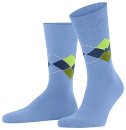 Burlington Multi King Argyle Sokken Licht Blauw