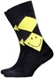 Burlington Smiley Argyle Socks Black Melange Dark