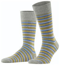 Burlington Square Stripe Socks Light Grey