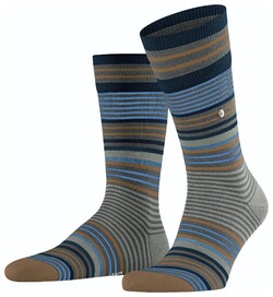 Burlington Striped Socks Extra Dark Grey Melange
