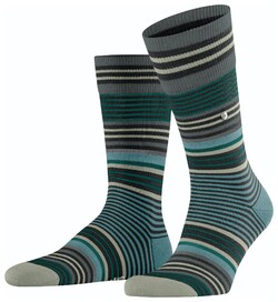 Burlington Striped Socks Sokken Near Black