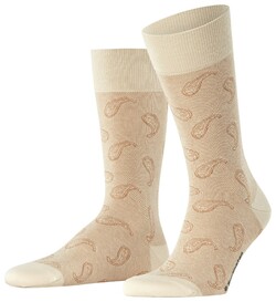 Burlington Subtle Paisley Pattern Socks Cement