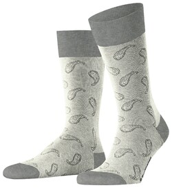 Burlington Subtle Paisley Pattern Socks Light Grey