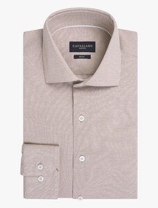 Cavallaro Napoli Ancona Cotton Jersey Overhemd Dark Kitt