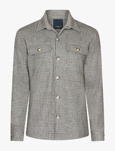 Cavallaro Napoli Arcetri Allover Check Overshirt Dark Taupe