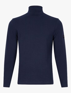 Cavallaro Napoli Baliani Long Sleeve Roll Neck T-Shirt Dark Evening Blue