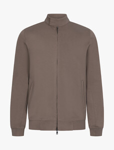 Cavallaro Napoli Baraka Full Zip Sweat Cardigan Dark Taupe