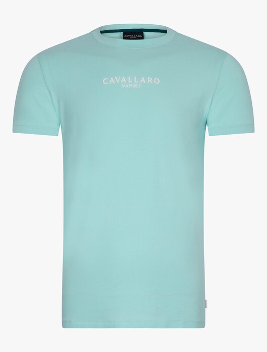 Cavallaro Napoli Bari Tee Cotton Stretch T-Shirt Aqua Blue