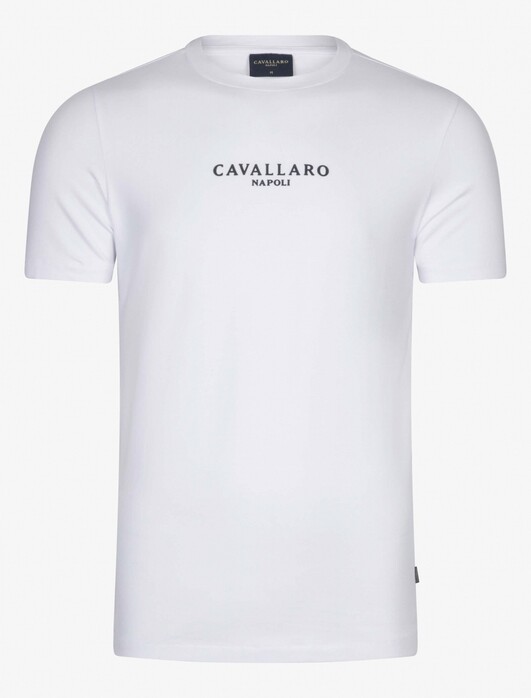 Cavallaro Napoli Bari Tee Cotton Stretch T-Shirt Wit