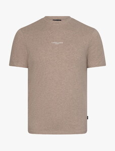 Cavallaro Napoli Baroni Cotton Stretch Mélange 3D Logo T-Shirt Light Taupe Melange