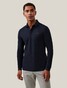 Cavallaro Napoli Basso Uni Color Long Sleeve Polo Donker Blauw