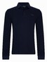 Cavallaro Napoli Basso Uni Color Long Sleeve Polo Donker Blauw