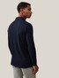 Cavallaro Napoli Basso Uni Color Long Sleeve Poloshirt Dark Evening Blue