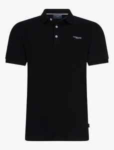 Cavallaro Napoli Bavegio Subtle Cotton Stretch Poloshirt Black