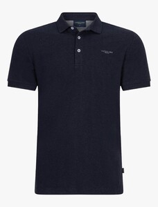 Cavallaro Napoli Bavone Organic Cotton Blend Polo Donker Blauw Melange